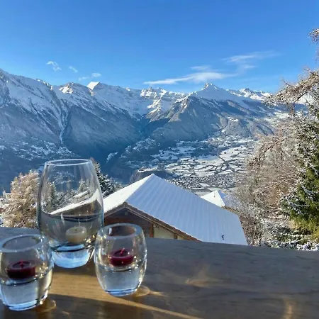 In Out For 10 People With Breathtaking View Chalet Nendaz